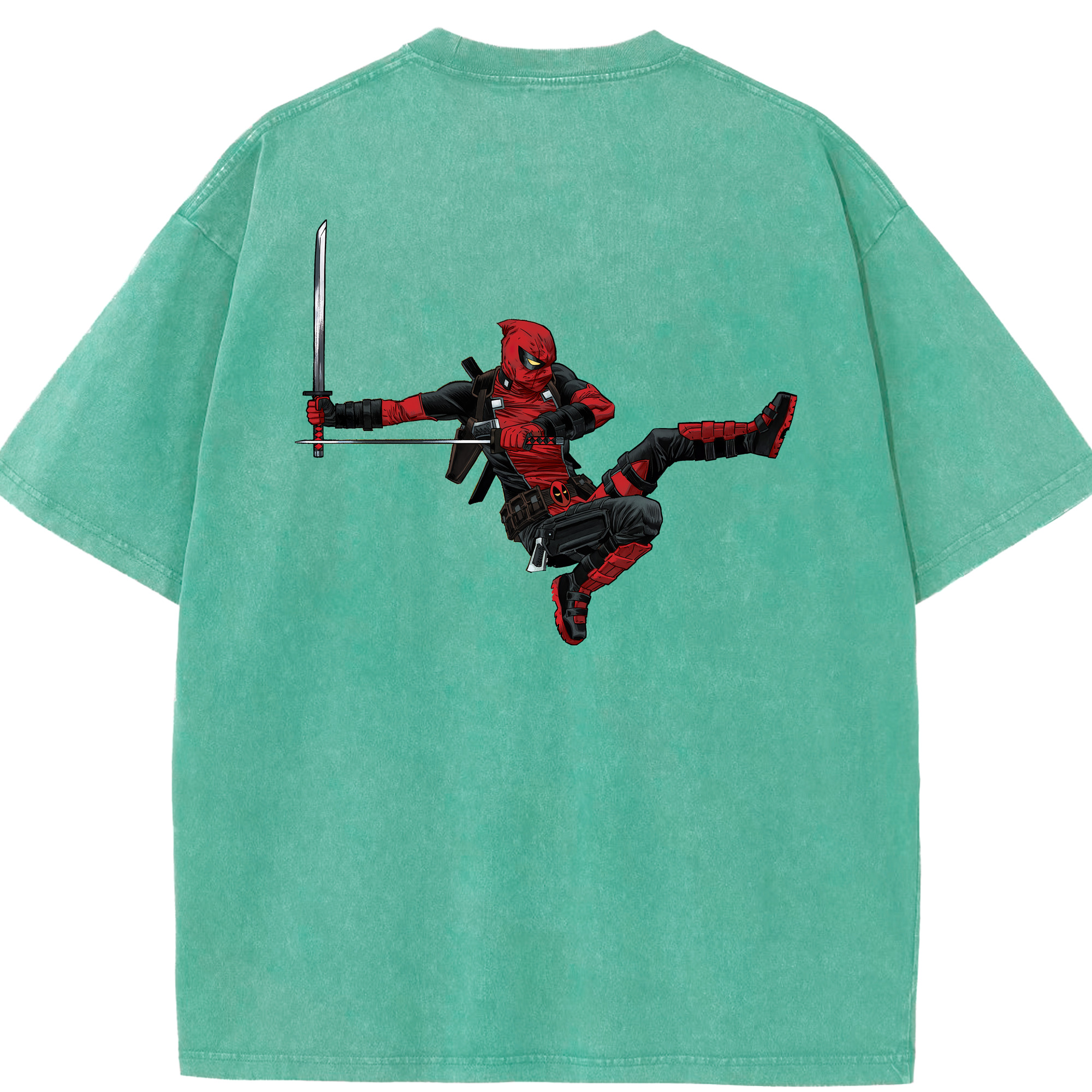 （画像用） Deadpool デッドプール 綿100% ヴィンテージ風 半袖Tシャツ（背面プリント）